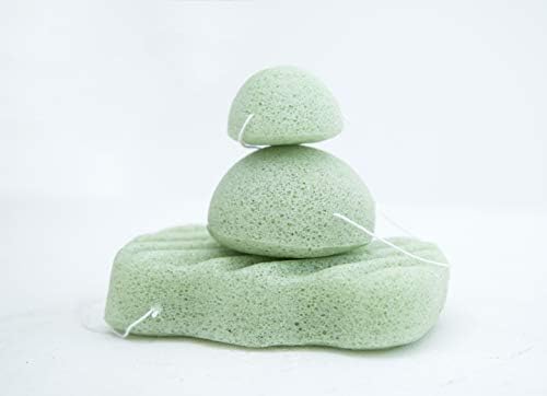 Нори Коњак сунѓер тело Зелен чај/природно влакно/за сите типови на кожа/чистење и ексфолирајте ја кожата/дневната употреба/рутина