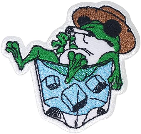 Пипомама лоша жаба на виски стакло железо на закрпи за облека извезена апликација за лепенка шива на амблем DIY занает