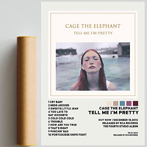 Cage The Elephent Album Cover Cover Tell Cay Calt Me Јас сум убав албум на албумот на насловот на постери за непрекинато платно платно платно 0,75 инчи, идеја за роденден, Божиќен wallид декор