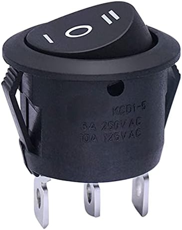 DaseB 10PCS AC 250V/6A, 125V/10A ， Црно вклучување/исклучување/ON SPDT, 3 пински 3 прекинувач за позиција