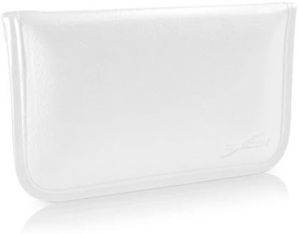 Boxwave Case за Alcatel A30 Plus - Елитна торбичка за кожен месинџер, синтетички кожен покритие дизајн на пликови за алкател A30 Plus - Брегот