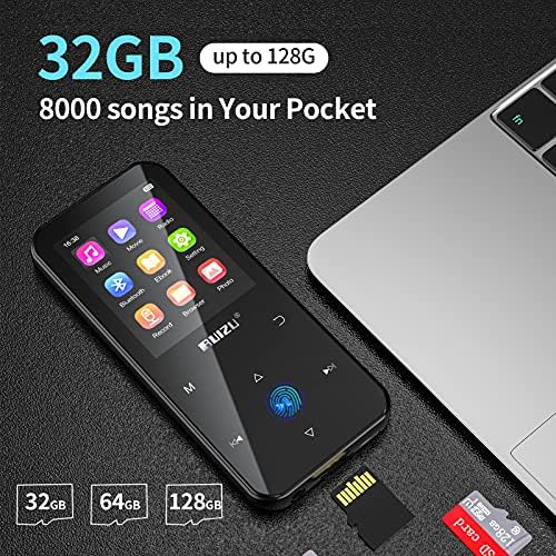 MP3 плеер со Bluetooth 5.0, преносен дигитален музички плеер 32 GB со FM радио, гласовен рекордер, читач на е-книги, видео, педометар,