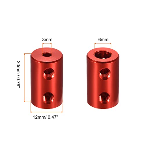 Rebower Цврста Спојка Бакар Вратило Спојка Приклучок Моторни Додатоци [ЗА 3D Печатач] - 3mm до 6mm Создаден L20 x D12/Сина/4 Пакет