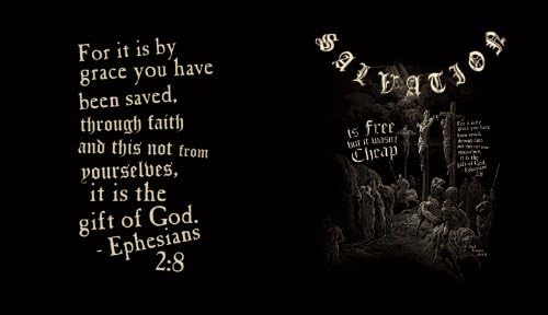 Спасение без честитки од дрво: Ефесјаните 2: 8 уметнички патник со двојно wallид со ладна чаша со еднократно слама, 16-унца
