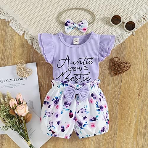 Новорова облека за девојчиња за новороденчиња ромпер шорцеви поставуваат цветни летни облеки симпатични инфени девојки со големина 14
