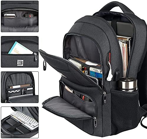 ФАНДАР лаптоп ранец Бизнис патувања Тенок лаптоп ранец со USB порта за полнење водоотпорен колеџ училишен компјутерски торба за книги за жени