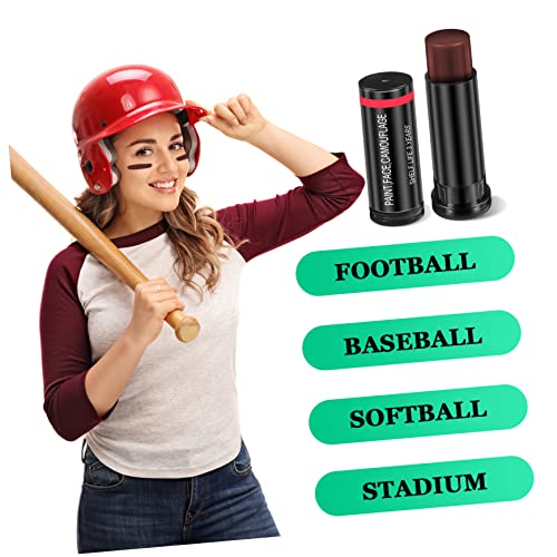 Besportble 30 парчиња маскирна масло за шминка поставува црни фондации стапчиња за очи црно бејзбол возрасни бејзбол лакроза стадион стадион