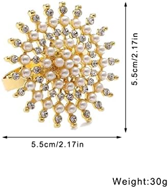 XDCHLK Цветни бисери Rhinestone прстен метал кристален држач за салфетка за венчавка Божиќна забава трпеза