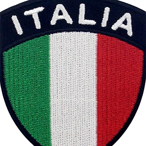 Ембао Италија Шилд Флеј Патче извезена апликација за прицврстување на прицврстувачи и јамка Италијански национален амблем