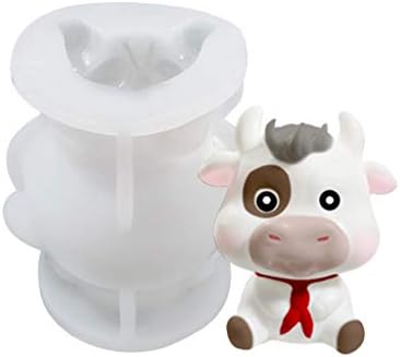 3Д Калапи За Свеќи За Крави, Млечни Говеда Силиконски Сапун Мувла Чоколаден Фондан САМ Занает