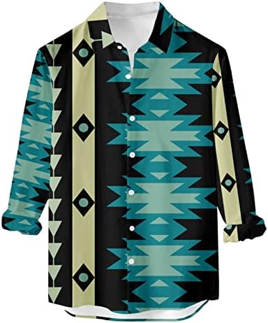 Машки долги ракави кошули плус копчиња со големина надолу лапел хавајски цветни кошула плажа на плажа, обична кардиганска блуза,