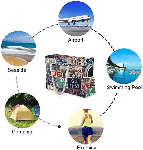 Торба за плажа Алаза, регистарски таблички гроздобер торбички за патувања за кампување, вежбање