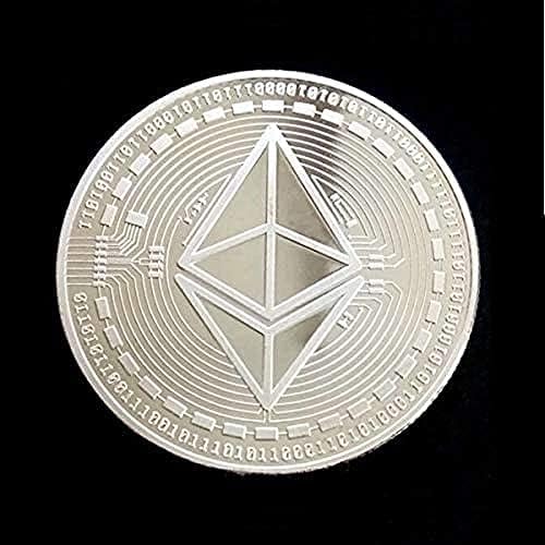 Ethereum Classic | Cryptocurrency Виртуелна Валута | Сребрена Обложена Предизвик Уметнички Монети | Bitcoin Комеморативни Монети