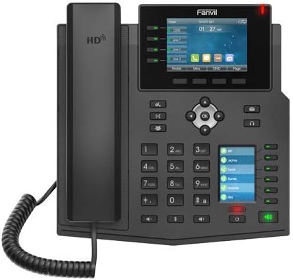 Fanvil x5u 6 Линија Извршен гигабит Телефон за приказ на боја, 40 копчиња DSS