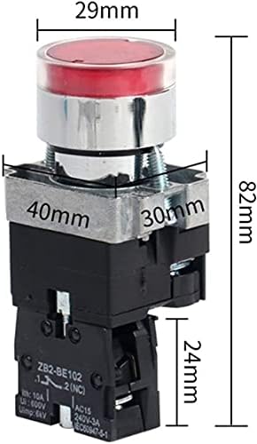 Dfamin 22mm Моментарна XB2-BW3361 Прекинувач на копчето за тркалезно копче со LED/Neon Light 1NO 24V/AC220V/AC380V