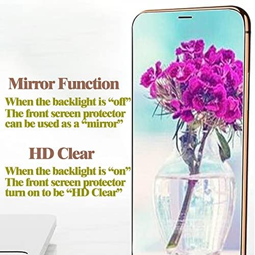 Umhlaba компатибилен со iPhone 12 Pro Max огледало за заштита на екранот со калено стакло и заштита на леќи со фотоапарати 2in1 Заштита за