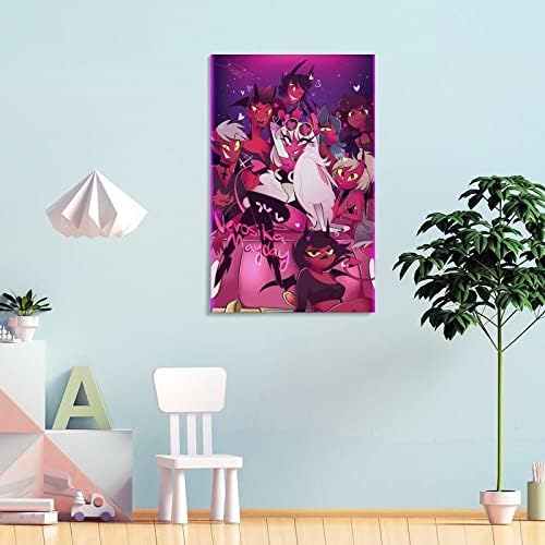 Helluva Boss аниме постери црна комедија филмска постер розова cerberus рецепционер Лоона естетска пост wallидна уметност слики платно wallид
