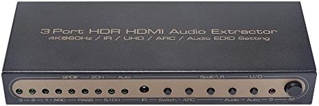 3 Порта HDR HDMI Аудио Екстрактор (4K@60Hz/IR/UHD/ARC/Аудио Едид Поставување ) Три HDMI Влезни Сигнали Префрлени На Еден HDMI Мијалник