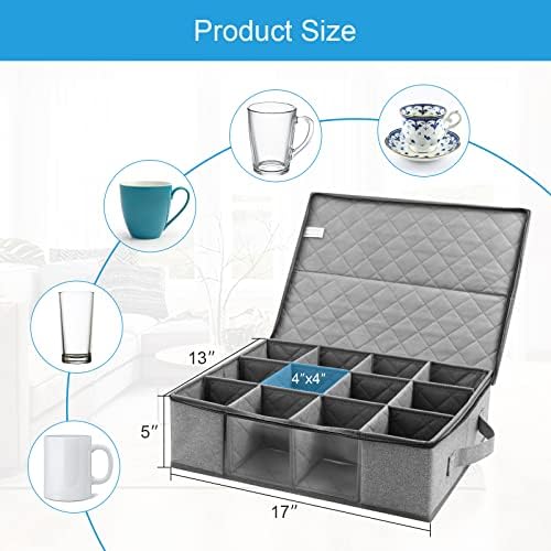 Кутија за складирање на кригла и чаши, организатор за чаша чаша чаша сад за складирање на чаши, стакло кригла за складирање на градите