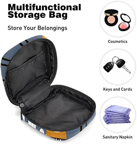Торба за складирање за санитарни подлошки за салфетка, торбичка за менструална чаша, организатор на торби за периоди за женски тампони, цртан