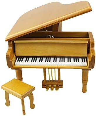 Jhyh Вуден Гранд Еднаш, во декемвриска музичка кутија во форма на пијано со мали столици, креативен роденденски подарок за Денот на вineубените