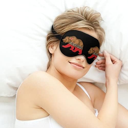 Калифорнија мечка маска за спиење мека маска за очи за очи со прилагодлива лента за жени жени