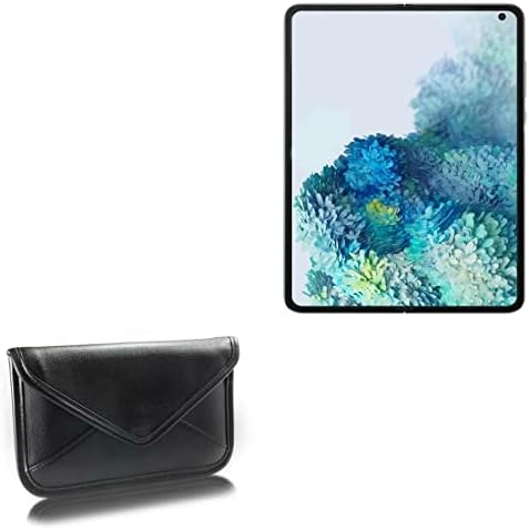 Case Boxwave Case компатибилен со Samsung Galaxy Z Fold 2 - Елитна торбичка за кожен месинџер, синтетички кожен покрив дизајн