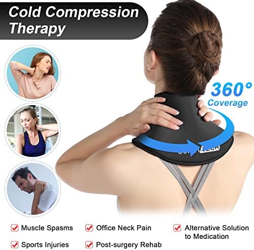 Comfitech вратот на мразот за мраз за завиткување на ледени пакувања за мраз за олеснување на болката во вратот и обвивка за ледена глава од