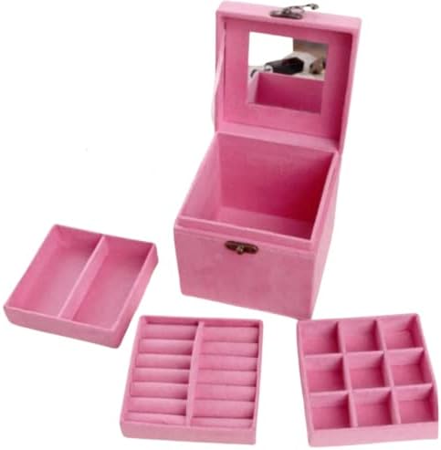 Ох! Мојата Муза 3 слој квадратна кадифена кутија за накит држач за организатор за жени и девојки, Кутија За Складирање На Нараквици За Обетки
