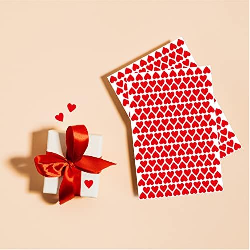 1810 парчиња црвени налепници во форма на срце, постојани етикети за loveубов на 10 листови за забави за забави, заптивки за покани, пакување