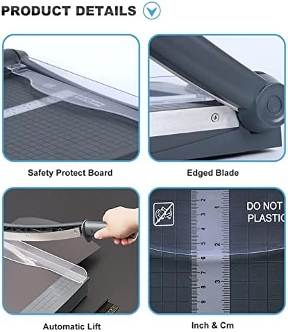 Edspix занаетчиска хартија тример за секач за хартија A4 со 16 листови хартија за капацитет Гилотин скриена алатка за складирање канцеларија
