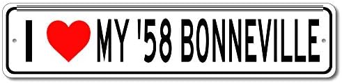 1958 58 ПОНТИЈАК БОНЕВИЛ Го Сакам Мојот Автомобил Алуминиумски Знак, Гаражен Ѕиден Декор, Човек Пештерски Знак-4х18 инчи