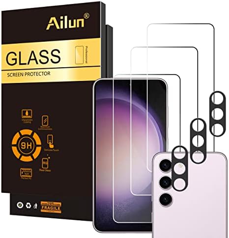 Ailun Стакло Заштитник На Екранот За Galaxy S23+/ S23 Плус [6.6 Инчи] 3Pack + 3pack Камера Објектив Калено Стакло Отпечаток Од Прст Отклучување