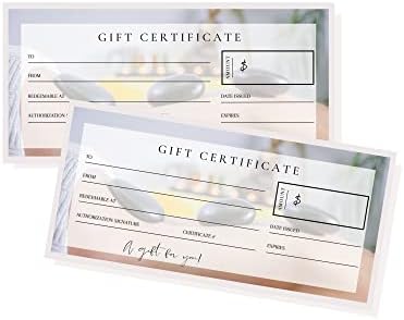 Празни Подарок Сертификати | 30 Пакет | 3.75 х 8.25 Инчен Големина Подарок Картичка | Масажа Терапија Материјали | Спа Материјали