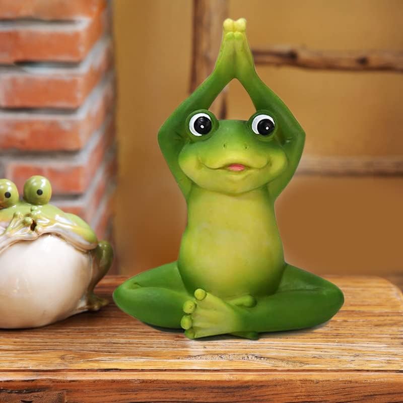 5.8 смола што медитира јога жаба статуа фигура Дома декоративен акцент декор за таблета дневна соба спална соба десктоп кабинет полица