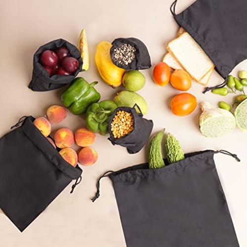 Biglotbags памучни торби со муслин, единечни врски со врвен квалитет на еко -пријателски црни вреќи со црна боја, кои можат да се користат во