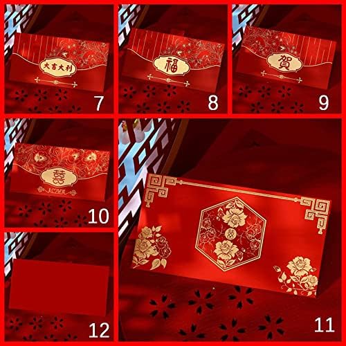 10 Парчиња Црвени Пликови Фу Карактер Кинески Хонгбао Црвен Џеб За Среќни Пари Нова Година Поволни Црвени Пликови Торба За Пакување
