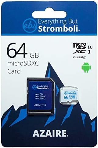 Се Освен Стромболи 64gb MicroSD Azaire Класа 10 SDXC Мемориска Картичка За Samsung Серија Работи Со A12, A02s, A02, A32, A51 5g Телефони UHS -