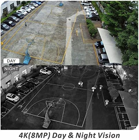 Inwerang 4K POE Ip Бедем Камера со 2,8 mm Објектив Широк Агол, Надворешна Внатрешна Ip Безбедносна Камера, Вграден Микрофон, WDR, IP66 Водоотпорен