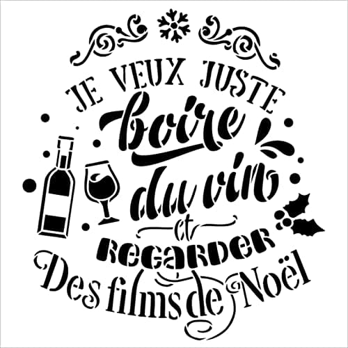 Boire du Vin Films de Noel Француска матрица од Sudior12 - Изберете големина - САД направени - занаетчиски DIY вино тема за дневна соба декор