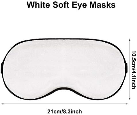 10 парчиња облози за спиење на бело око сублимација празно свилено око за очи меко око покривање на сенката слепило со прилагодлива лента за