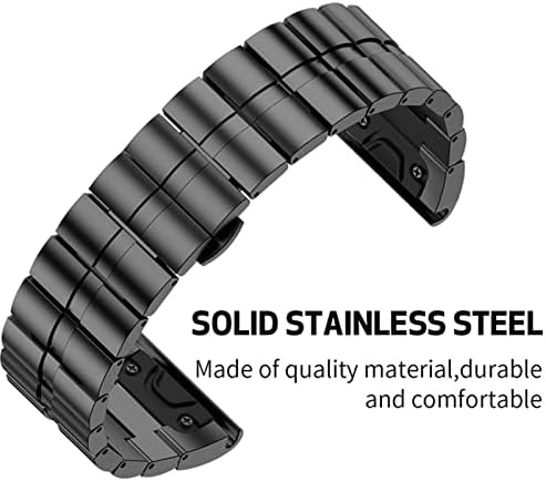 Dzhtus 26mm Брзо издание на опсег метал лесен вклопување не'рѓосувачки челик часовници ленти за зглобот за Garmin fenix 7x 5x/fenix 3/fenix