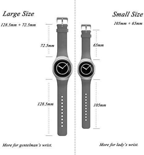 YSANG за Samsung Gear S2 SM-R720/R730 Watch Watch Replaction Band додаток Мал/Голема големина мека силиконска лента за ленти за паметни