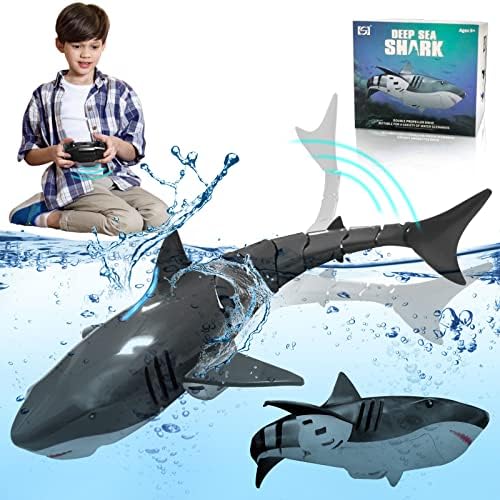 Wakeinsa 2.4g далечински управувач ајкула, детска играчка за ајкули, РЦ чамци, подморница, играчка за базени за деца, играчка за вода,