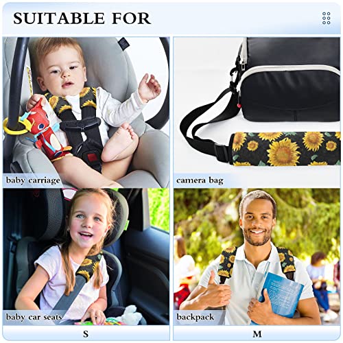 Сончогледи на каишот за седишта за автомобили за бебиња деца 2 парчиња ленти за седишта за автомобили за рамо за перничиња за