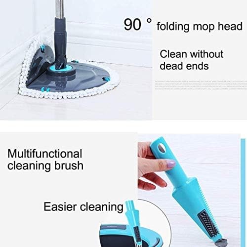 Houkai Home Spin Spin Mop Кофа со чистач на системот за бранче, суво и влажна четка за чистење на подови за чистење на подот