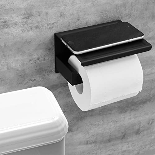 Хардвер за хардвер за бања Hitslam, мат црна сопственост на тоалетна хартија, мат црна крпа прстен за бања