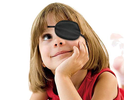 Booluee 2 парчиња Кидска големина чиста црница од црница од свила со прилагодлива тока, мека и удобна маска за очи за очи за деца