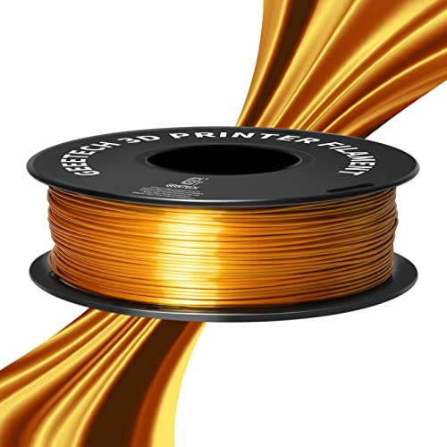 Geetech Silk Pla Filament 1.75mm за 3D печатач, метална сјајна потрошувачка 1 кг 1 количка, димензионална точност +/- 0,03 мм, свилено