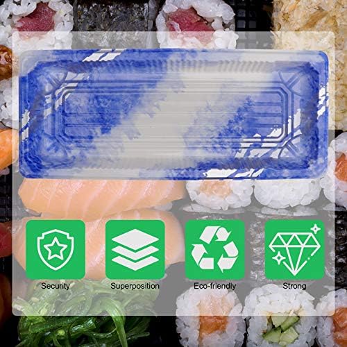 ДОИТУЛ 25 парчиња Суши За Еднократна Употреба Извадете Кутија Пластичен Сад За Храна Во Јапонски Стил Сина